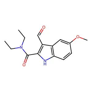 Indole-2-carboxamide, N,N-diethyl-3-formyl-5-methoxy- structure