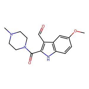 Piperazine, 1-((3-formyl-5-methoxyindol-2-yl)carbonyl)-4-methyl- structure