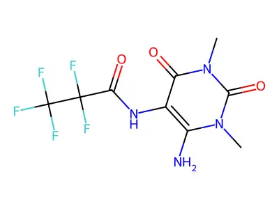 N-(6-Amino-1,3-dimethyl-2,4-dioxo-1,2,3,4-tetrahydropyrimidin-5-yl)-2,2,3,3,3-pentafluoropropanamide structure