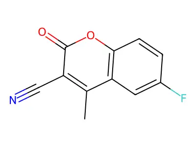 3-Cyano-6-fluoro-4-methylcoumarin structure