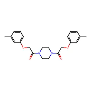 1,4-Bis((m-tolyloxy)acetyl)piperazine structure