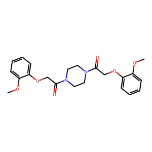 Piperazine, 1,4-bis((2-methoxyphenoxy)acetyl)- structure