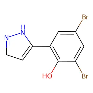 3-(3,5-Dibromo-2-hydroxyphenyl)pyrazole structure