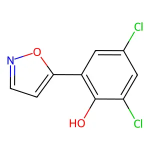 2,4-Dichloro-6-(5-isoxazolyl)phenol structure