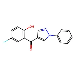 (5-Fluoro-2-hydroxyphenyl)(1-phenyl-1H-pyrazol-4-yl)methanone structure