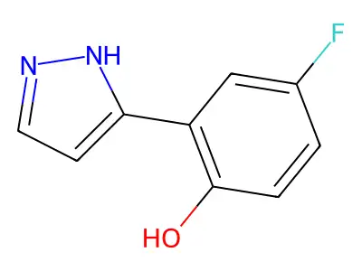 4-Fluoro-2-(1H-pyrazol-3-yl)phenol structure