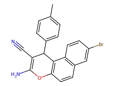 3-amino-8-bromo-1-(4-methylphenyl)-1H-benzo[f]chromene-2-carbonitrile structure