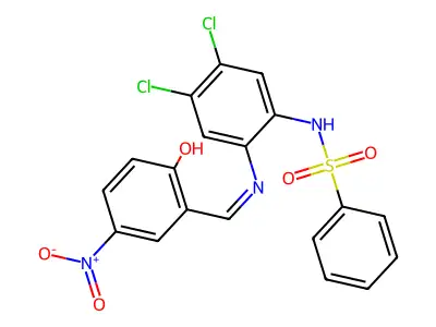 N-[4,5-dichloro-2-[[(E)-(3-nitro-6-oxocyclohexa-2,4-dien-1-y structure