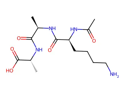 N2-Acetyl-L-lysyl-D-alanyl-D-alanine structure