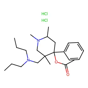 5-Dipropylaminomethyl-4-phenyl-1,2,5-trimethyl-4-piperidinol, acetate, dihydrochloride structure