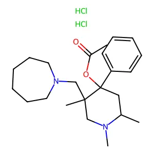 4-Piperidinol, 5-(hexahydro-1H-azepinylmethyl)-4-phenyl-1,2,5-trimethyl-, acetate, dihydrochloride structure