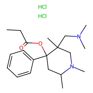 5-Dimethylaminomethyl-4-phenyl-1,2,5-trimethyl-4-piperidinol, propionate, dihydrochloride structure