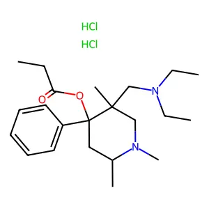 5-Diethylaminomethyl-4-phenyl-1,2,5-trimethyl-4-piperidinol, propionate, dihydrochloride structure