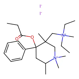 Piperidinium, 5-(diethylmethylammoniomethyl)-4-phenyl-4-propionyloxy-1,1,2,5-tetramethyl-, diiodide structure