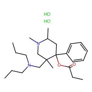 5-Dipropylaminomethyl-4-phenyl-1,2,5-trimethyl-4-piperidinol, propionate, dihydrochloride structure