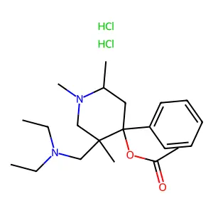 5-Diethylaminomethyl-4-phenyl-1,2,5-trimethyl-4-piperidinol, acetate, dihydrochloride structure