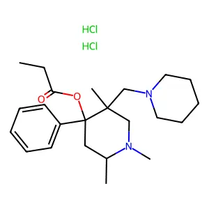 4-Phenyl-5-piperidinomethyl-1,2,5-trimethyl-4-piperidinol, propionate, dihydrochloride structure