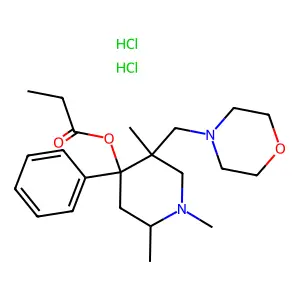 5-Morpholinomethyl-4-phenyl-1,2,5-trimethyl-4-piperidinol, propionate, dihydrochloride structure