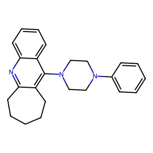 11-(4-phenylpiperazin-1-yl)-7,8,9,10-tetrahydro-6H-cyclohepta[b]quinoline structure