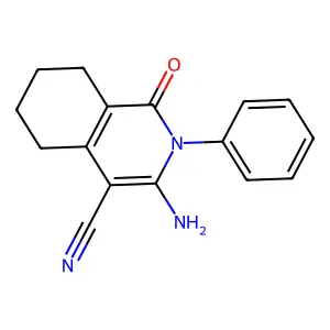 3-Amino-1-oxo-2-phenyl-1,2,5,6,7,8-hexahydroisoquinoline-4-carbonitrile structure