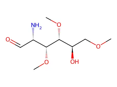 2-Amino-2-deoxy-3,4,6-tri-O-methyl-D-glucose structure