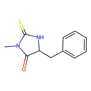 (5S)-5-benzyl-3-methyl-2-sulfanylideneimidazolidin-4-one structure
