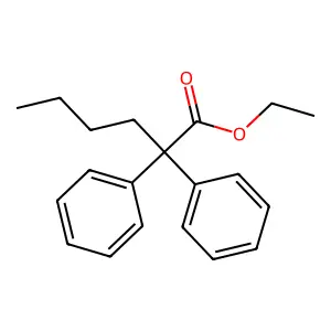 Ethyl 2,2-diphenylhexanoate structure
