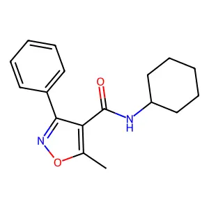 N-cyclohexyl-5-methyl-3-phenyl-1,2-oxazole-4-carboxamide structure