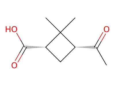 3-Acetyl-2,2-dimethylcyclobutane-1-carboxylic acid structure