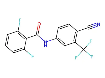 N-[4-cyano-3-(trifluoromethyl)phenyl]-2,6-difluorobenzamide structure