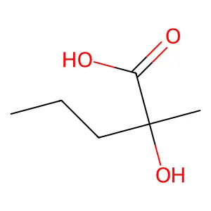 2-Hydroxy-2-methylpentanoic acid structure