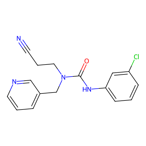 3-(3-Chlorophenyl)-1-(2-cyanoethyl)-1-(pyridin-3-ylmethyl)urea structure