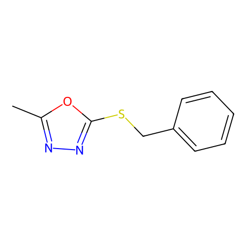 2-(Benzylsulfanyl)-5-methyl-1,3,4-oxadiazole structure