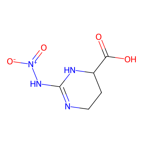 2-Nitramido-1,4,5,6-tetrahydropyrimidine-6-carboxylic acid structure