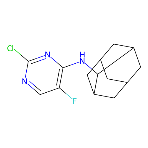 Adamantan-2-yl(2-chloro-5-fluoropyrimidin-4-yl)amine structure