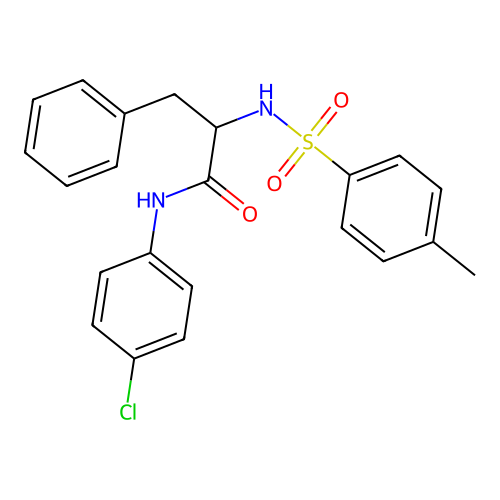 N-(4-chlorophenyl)-Nalpha-[(4-methylphenyl)sulfonyl]phenylalaninamide structure