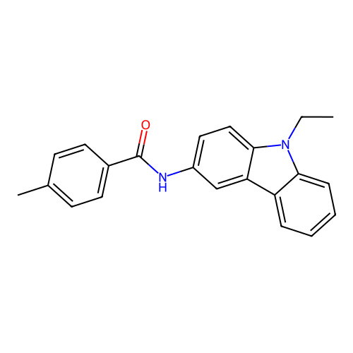 N-(9-ethylcarbazol-3-yl)-4-methylbenzamide structure