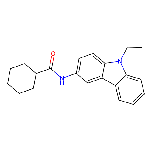 N-(9-ethyl-9H-carbazol-3-yl)cyclohexanecarboxamide structure