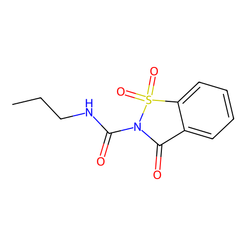 1,1,3-trioxo-N-propyl-1,2-benzothiazole-2-carboxamide structure