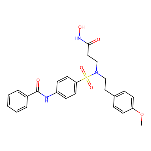 N-[4-[2-(hydroxycarbamoyl)ethyl-[2-(4-methoxyphenyl)ethyl]sulfamoyl]phenyl]benzamide structure