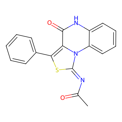 N-[(1Z)-4-hydroxy-3-phenyl[1,3]thiazolo[3,4-a]quinoxalin-1-ylidene]acetamide structure