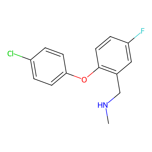 1-(2-(4-Chlorophenoxy)-5-fluorophenyl)-N-methylmethanamine structure