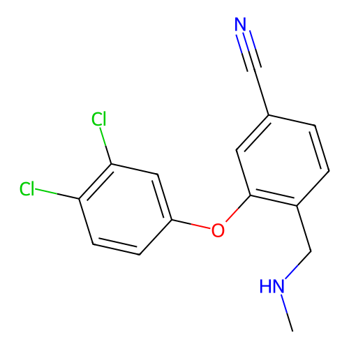 3-(3,4-Dichlorophenoxy)-4-((methylamino)methyl)benzonitrile structure