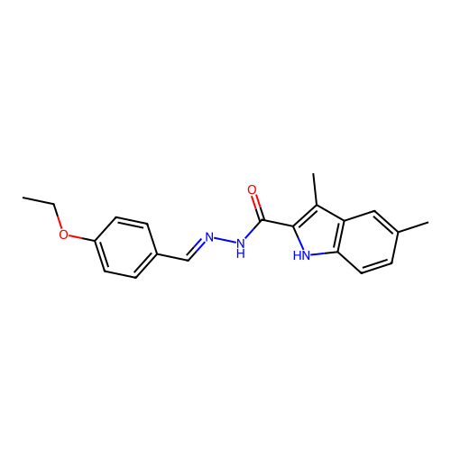 N'-[(E)-(4-ethoxyphenyl)methylidene]-3,5-dimethyl-1H-indole-2-carbohydrazide structure