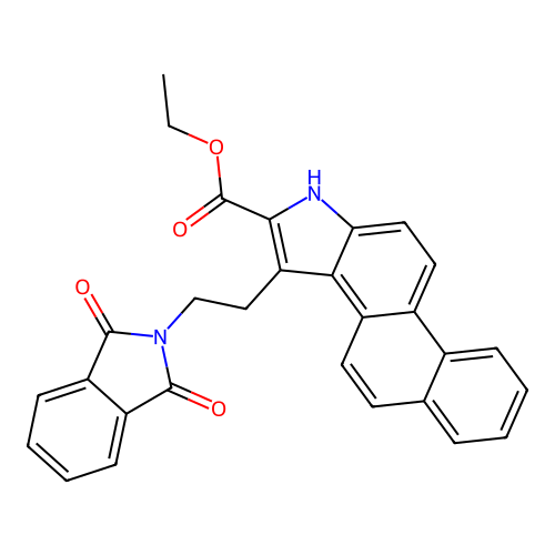 ethyl 3-(2-(1,3-dioxoisoindolin-2-yl)ethyl)-1H-naphtho[2,1-e]indole-2-carboxylate structure