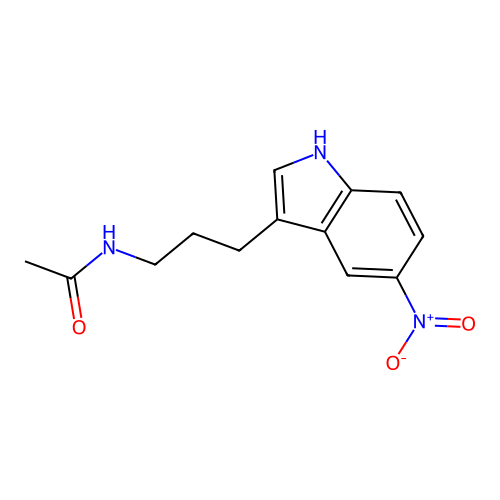 N-[3-(5-nitro-1H-indol-3-yl)propyl]acetamide structure