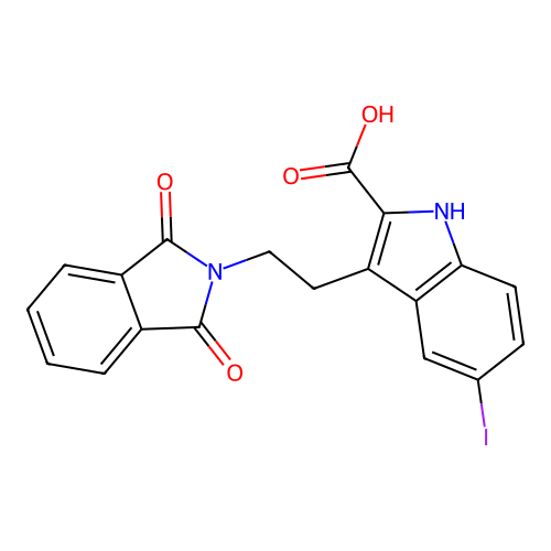 3-[2-(1,3-dioxoisoindol-2-yl)ethyl]-5-iodo-1H-indole-2-carboxylic Acid structure