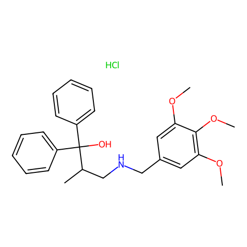 1,1-Diphenyl-2-methyl-3-(3,4,5-trimethoxybenzylamino)propanol hydrochloride structure
