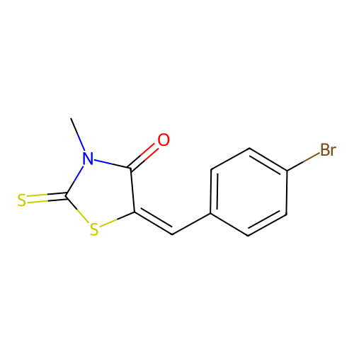 (5E)-5-[(4-bromophenyl)methylidene]-3-methyl-2-sulfanylidene-1,3-thiazolidin-4-one structure