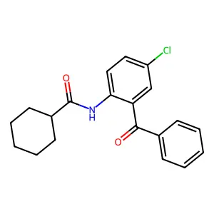 N-(2-benzoyl-4-chlorophenyl)cyclohexanecarboxamide structure